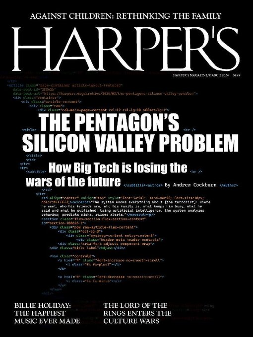 Title details for Harper's Magazine by Harper's Magazine Foundation - Available